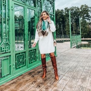 LEATHER WHISKEY BROWN KNEE HIGH BOOT 9